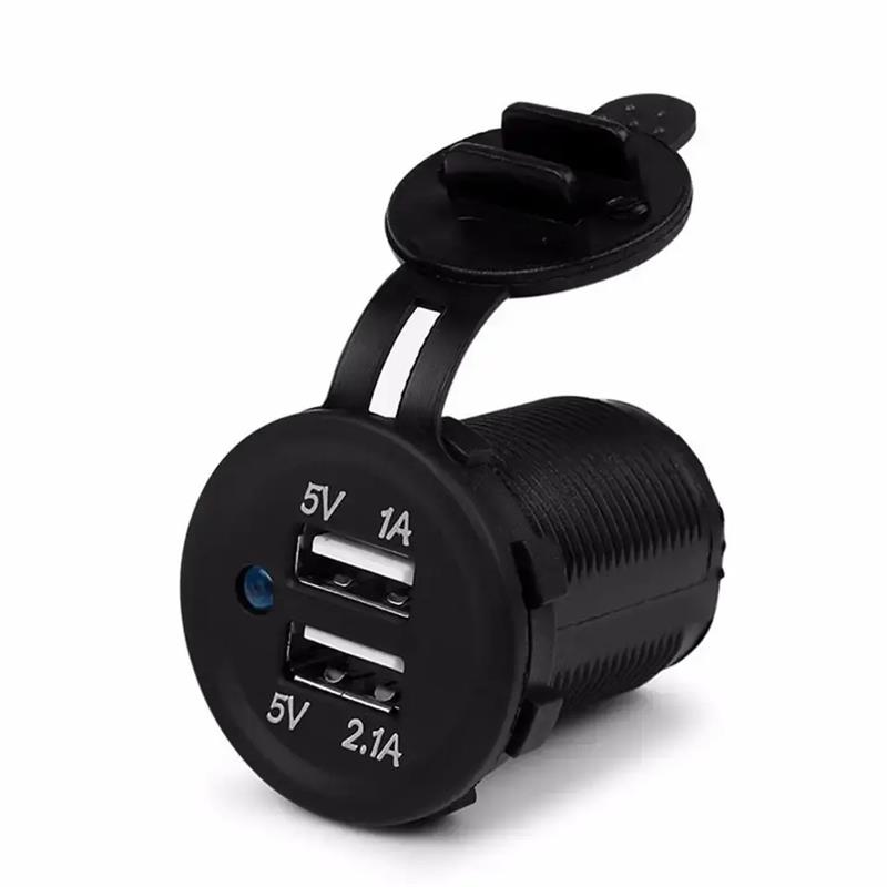 3.1A 2.1A Nylon Dual Port Bus Boat Marine Car Charger 12V USB Socket