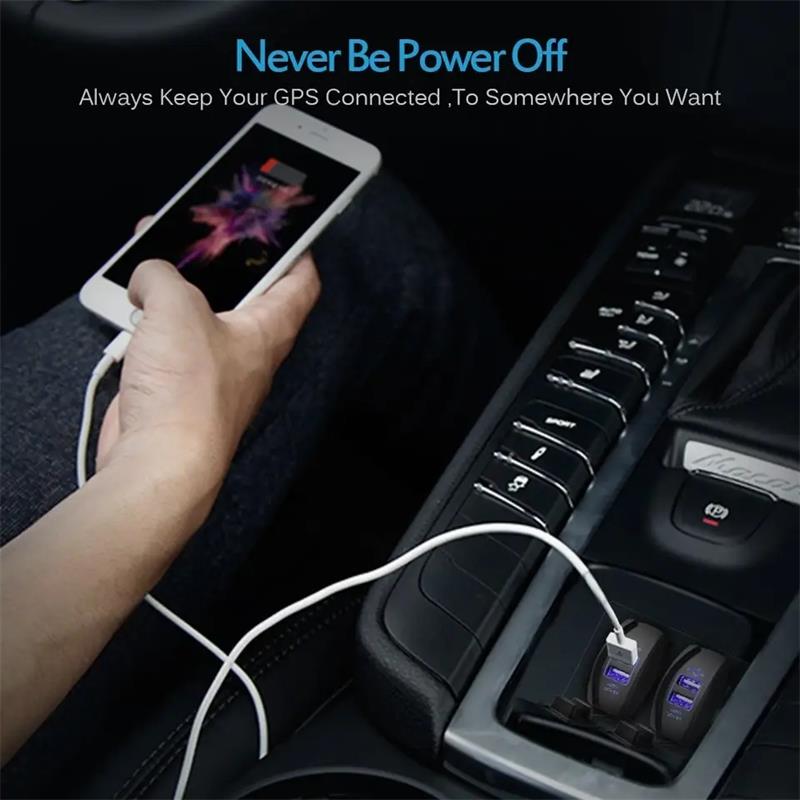 Universal Rocker Style Dual USB Car Charger Power Adapter 12-24V 3.1A Dual USB Socket Charger