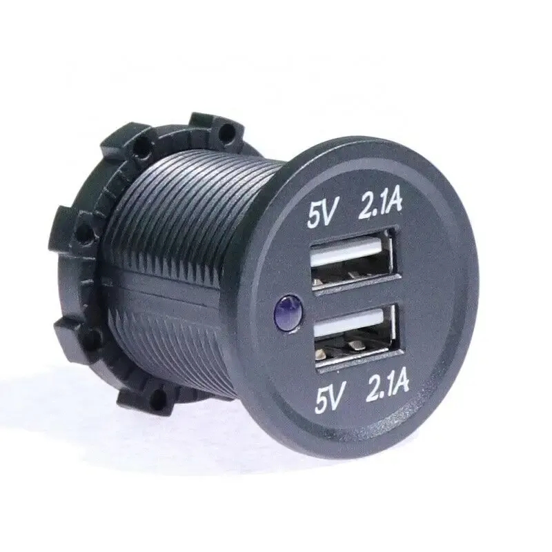 12V 24V 4.2A Dual 2 USB Ports Fast Charging Socket Car USB Charger with LED Indicator