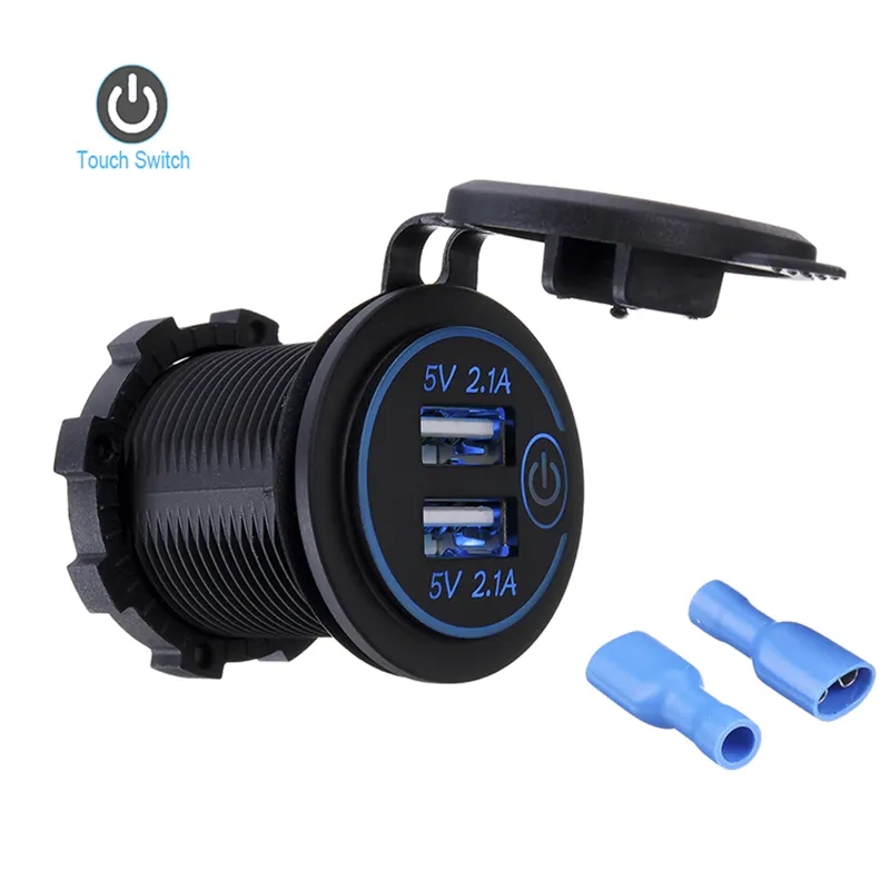 Quick Charge 3.0 Dual USB Fast Car Charger Socket Accessories Waterproof 12V/24V QC3.0 Power Outlet 