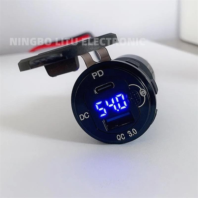 10-60V Golf cart USB Charger socket Quick Charge Aluminum Type C QC3.0 Adapter Button Switch LED