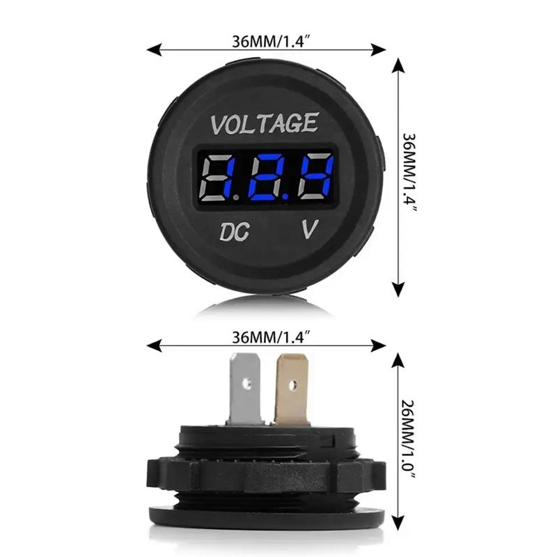 DC 12V-24V LED Digital Display Voltmeter gauge for campers