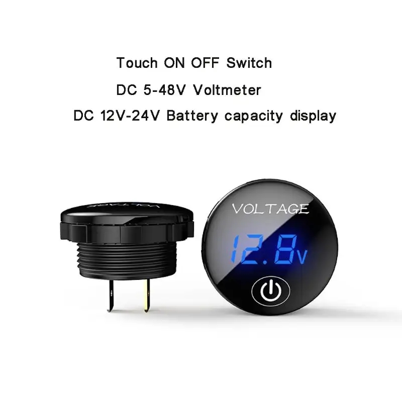 12V Car Motorcycle Volt Meter Gauge with Reverse Connection Waterproof LED Digital Voltmeter 