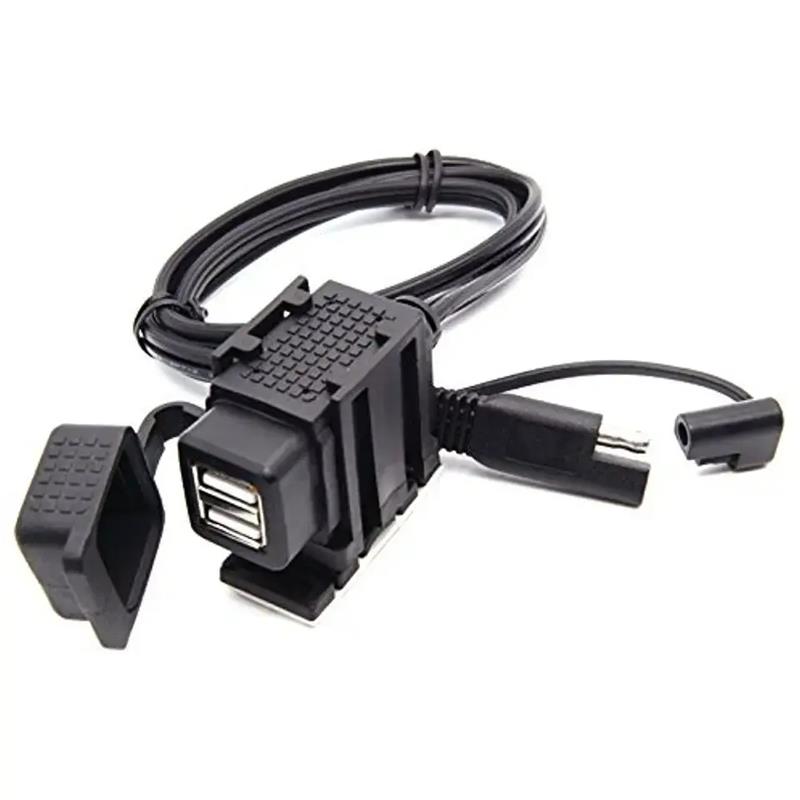 12V motorbike usb charger SAE to USB with Extension Cable 1M