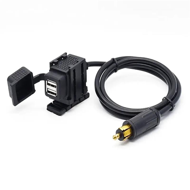 Motorcycle 12v 3.1A Din H ella Socket Plug with 1.82M Cable