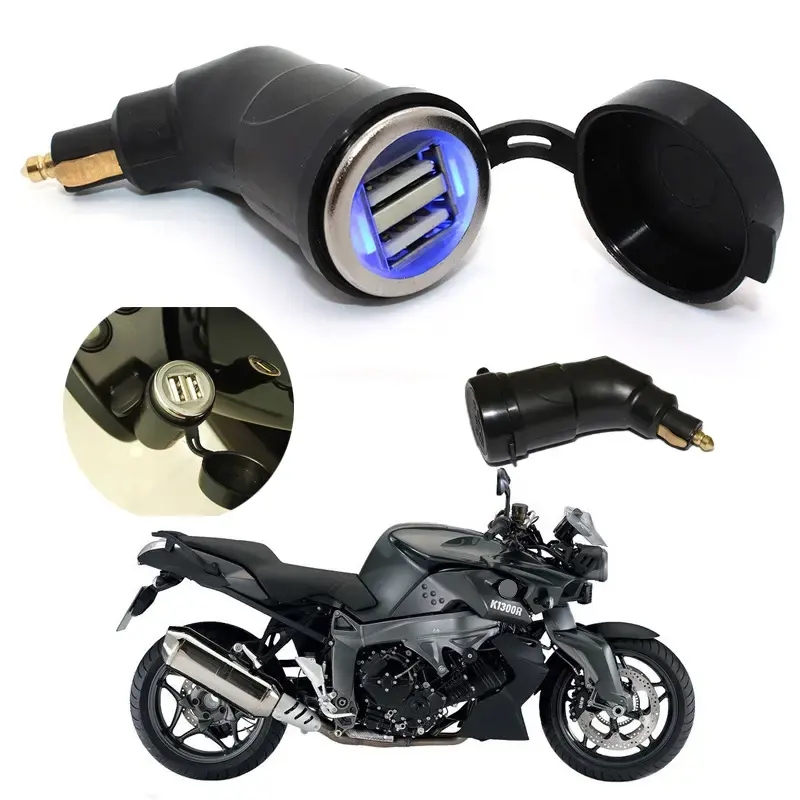 3.3 Amp Motorcycle DIN Dual USB charger 12v