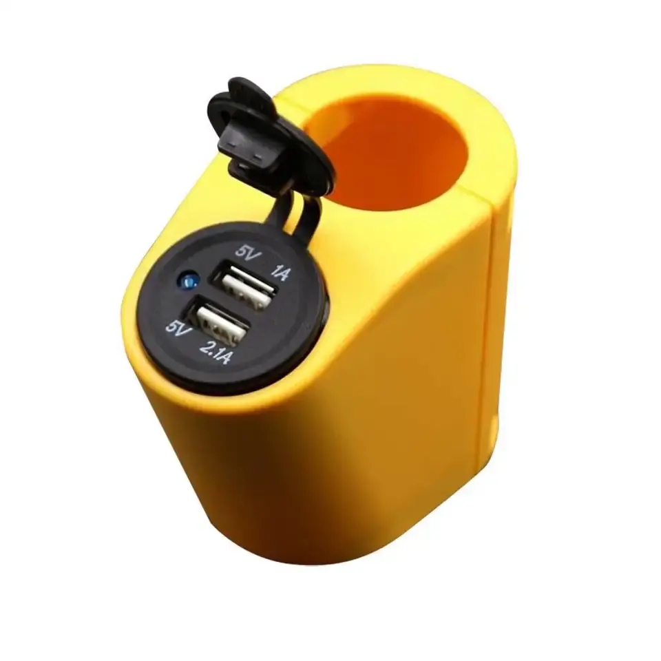 Bus handrail 12-24V Dual Ports 3.1A USB Charger Power Socket Adapter RAL 9006 color