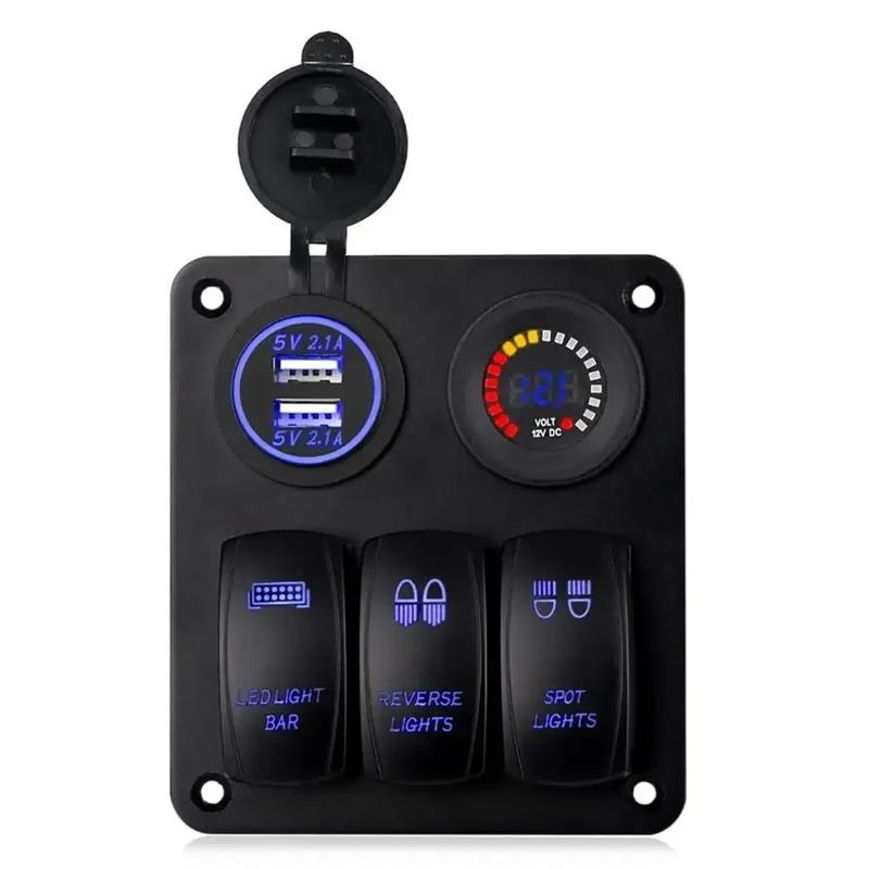 3 Gang Marine Rocker Switch Panel Waterproof