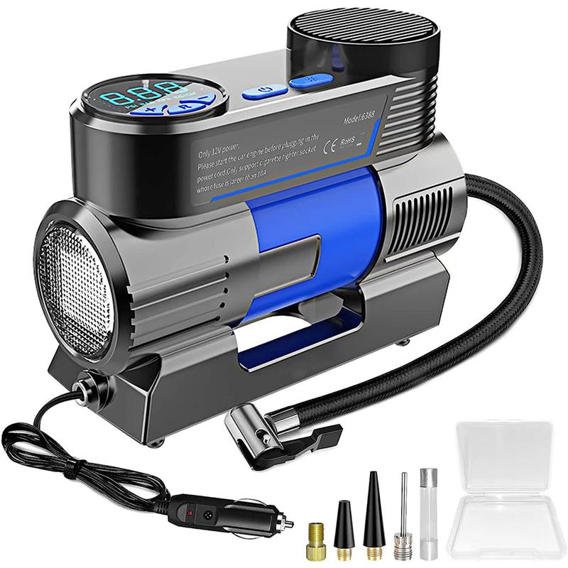 Air Compressor Tire Inflator 12V DC Portable Air Pump with Digital Pressure Gauge, withLED Light