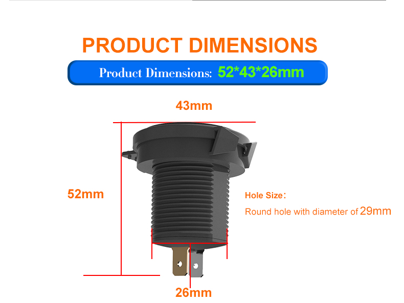 Waterproof Dual Usb Outlet Qc3.0 PD Dc 12V Car Usb Socket With Cover For Automotive Truck Boat Motor